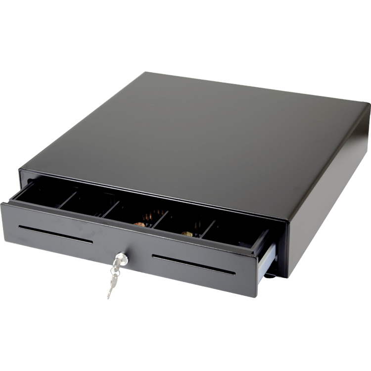 WPCD410 Cash Drawer right angle open drawer